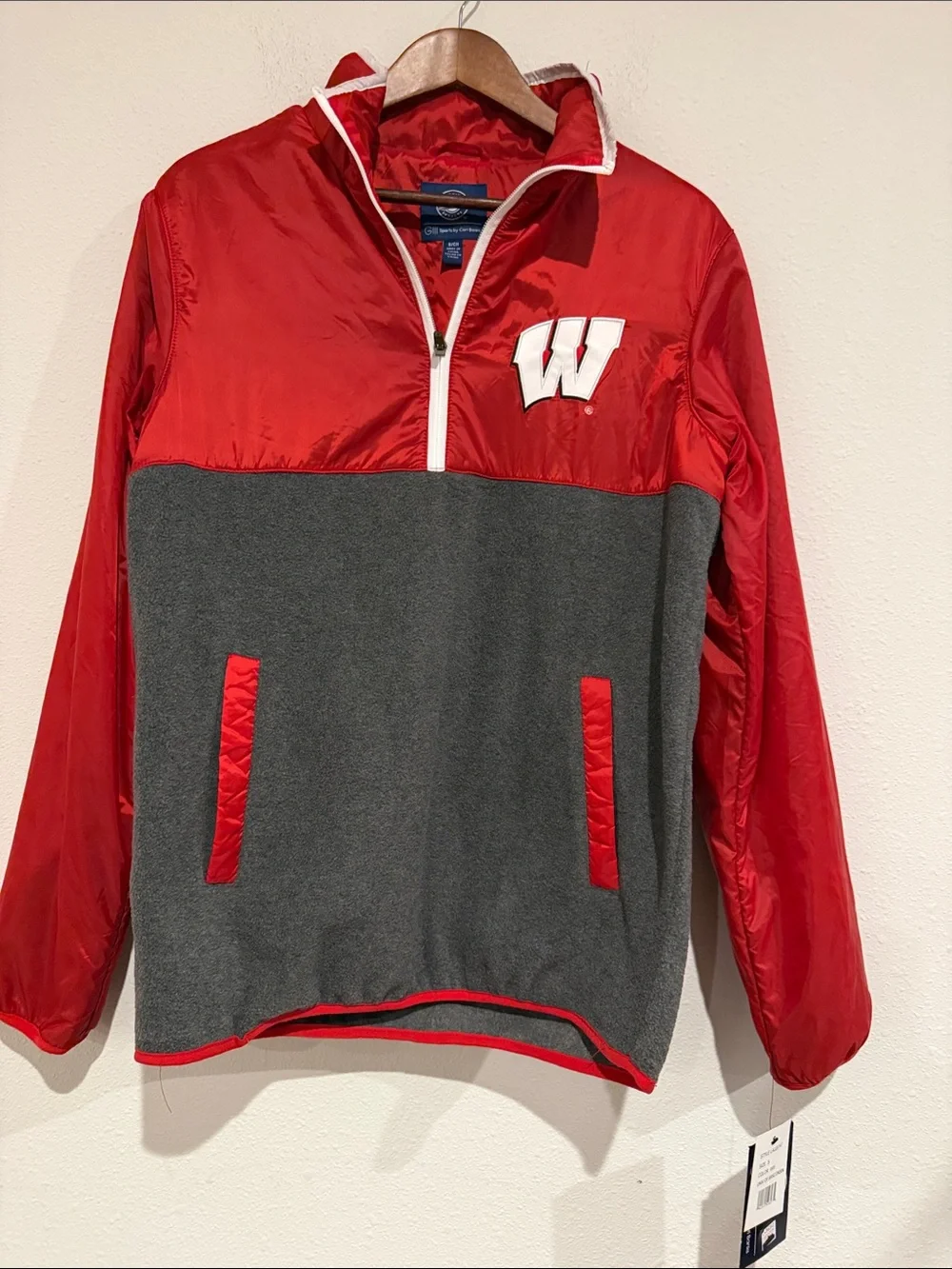 Men's Rust and Gray Quarter-Zip Performance Jacket